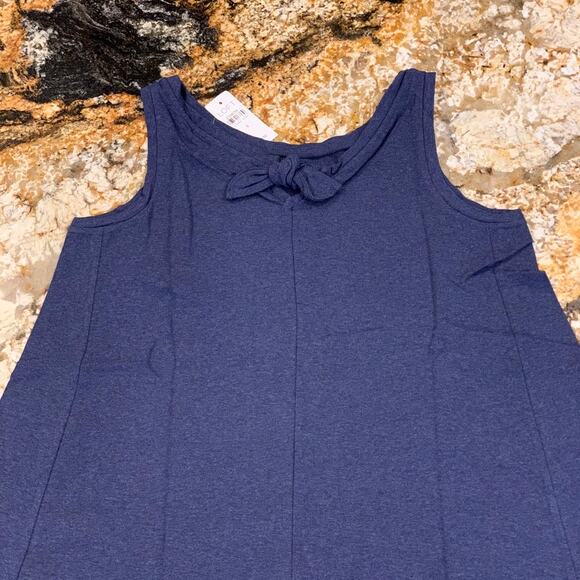 NWT LOFT Navy Tie-Back Sleeveless Nautical Swing Dress - SIZE XS - Picture 5 of 10